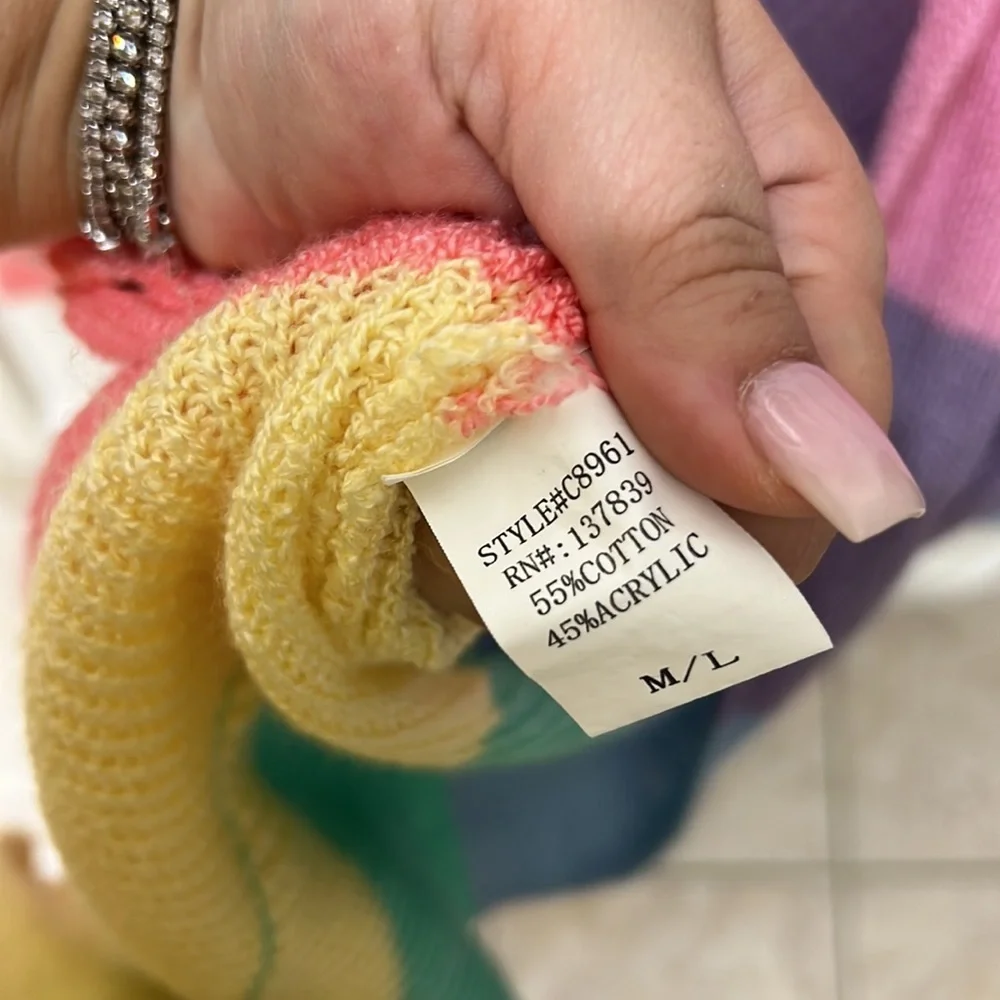 NEW Rainbow Pastel Cardigan - Picture 7 of 8